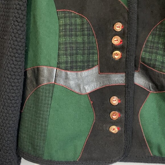 Rosylla Austria Womens Tyrol Black Wool Jacket Sz Medium Alpine Folk Cottagecore - Picture 4 of 10